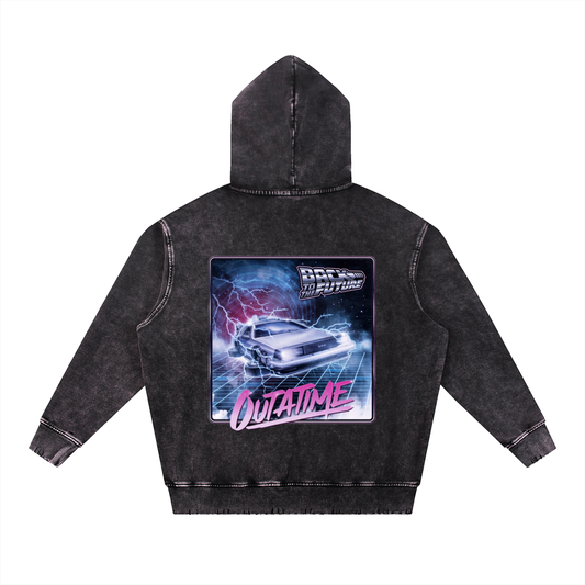 Snow Wash Hand-Frayed Heavyweight Hoodie