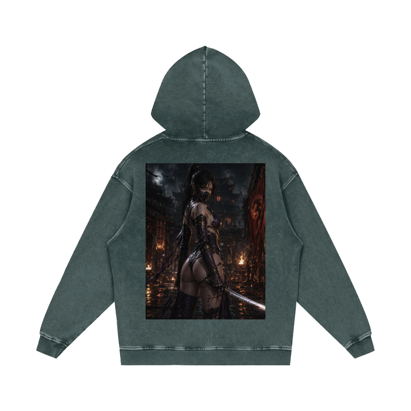 Snow Washed Loose Cotton Hoodie