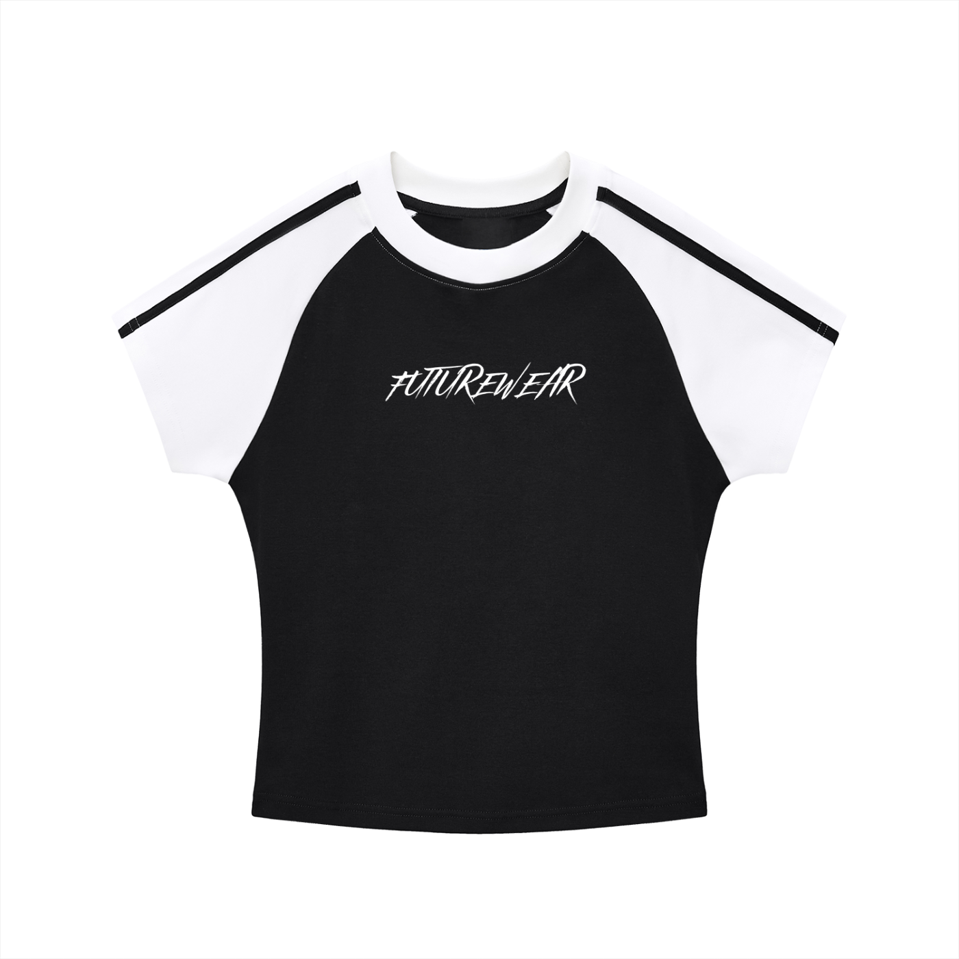 Contrast Stripes Bodycon Raglan  Sleeve T-Shirt