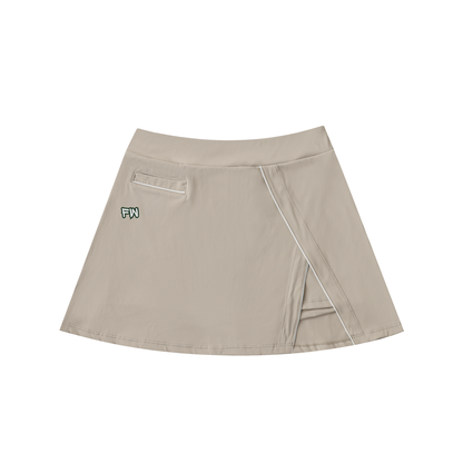 High-Waist Pocketed A-Line Skirt