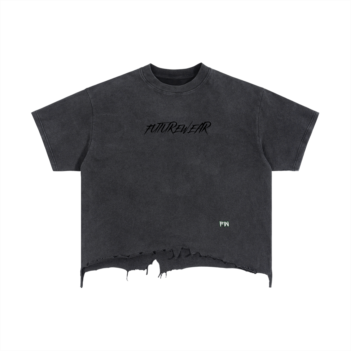 Vintage Wash Boxy Distressed Hem T-Shirt