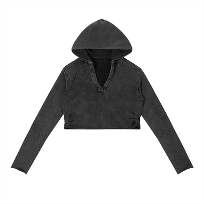 Vintage Washed Raw Edge Hoodie
