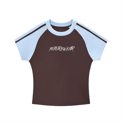 Contrast Stripes Bodycon Raglan  Sleeve T-Shirt