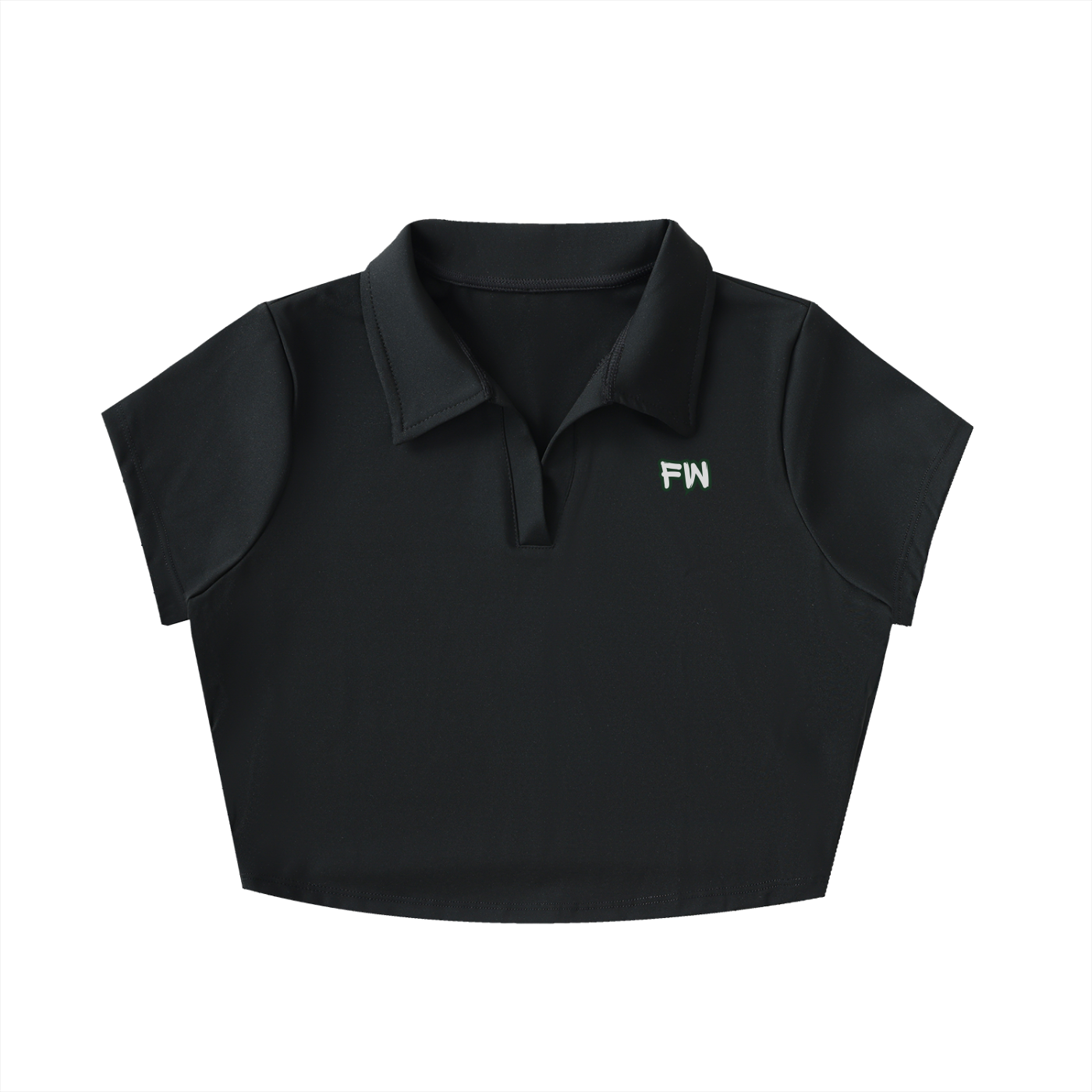 V-Neck Lapel Crop Top