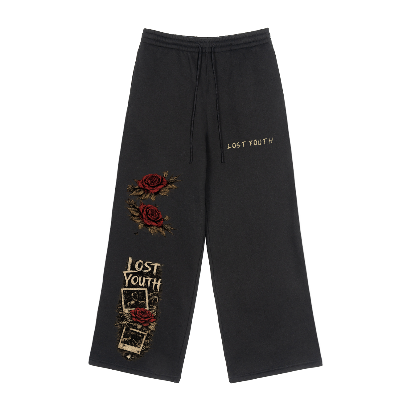 Fleece Drawstring Straight-Leg Sweatpants
