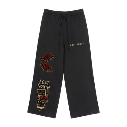 Fleece Drawstring Straight-Leg Sweatpants