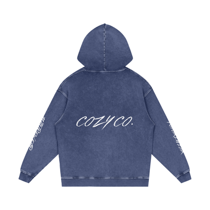 Snow Washed Loose Cotton Hoodie