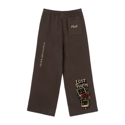 Fleece Drawstring Straight-Leg Sweatpants