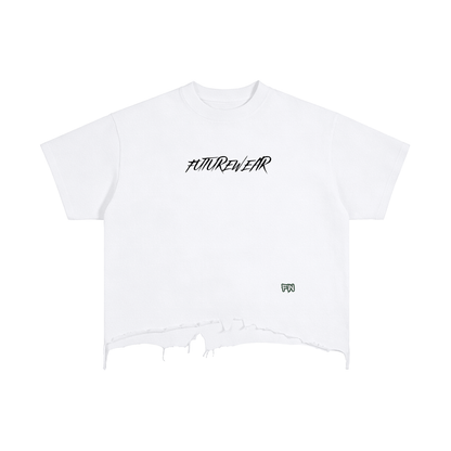 Vintage Wash Boxy Distressed Hem T-Shirt