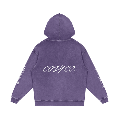 Snow Washed Loose Cotton Hoodie