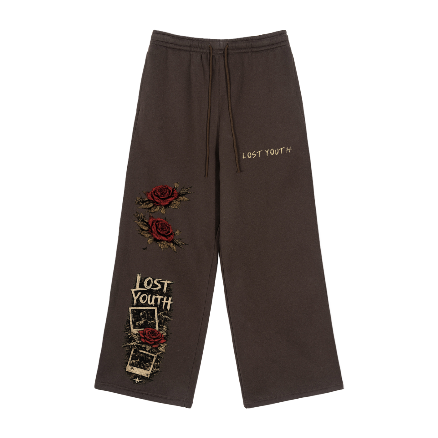 Fleece Drawstring Straight-Leg Sweatpants