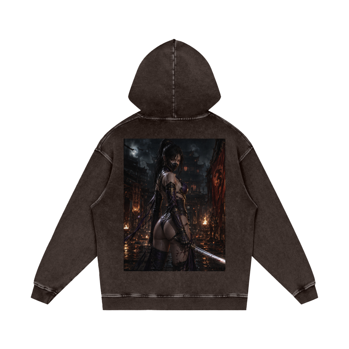 Snow Washed Loose Cotton Hoodie