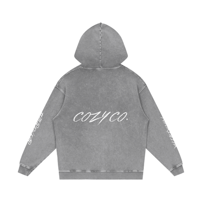 Snow Washed Loose Cotton Hoodie