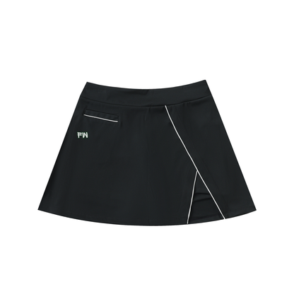 High-Waist Pocketed A-Line Skirt