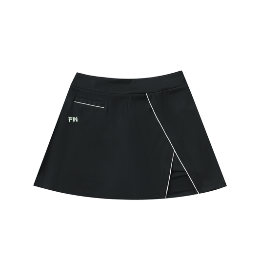 High-Waist Pocketed A-Line Skirt
