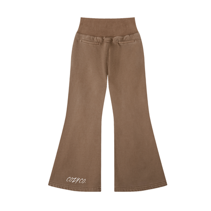 Vintage Washed Flared Fleece Pants