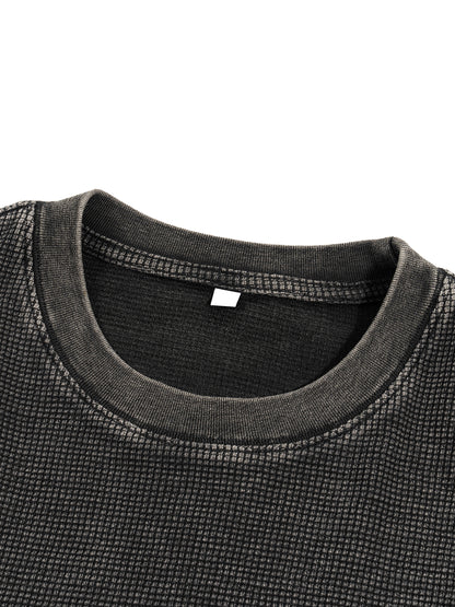 Textured Waffle Washed Boxy T-Shirt