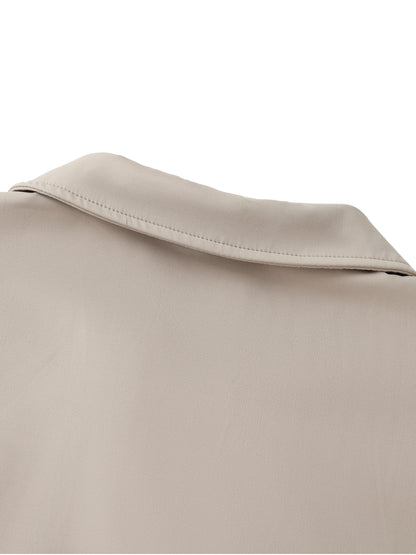 V-Neck Lapel Crop Top