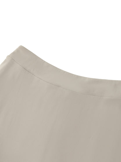 High-Waist Pocketed A-Line Skirt